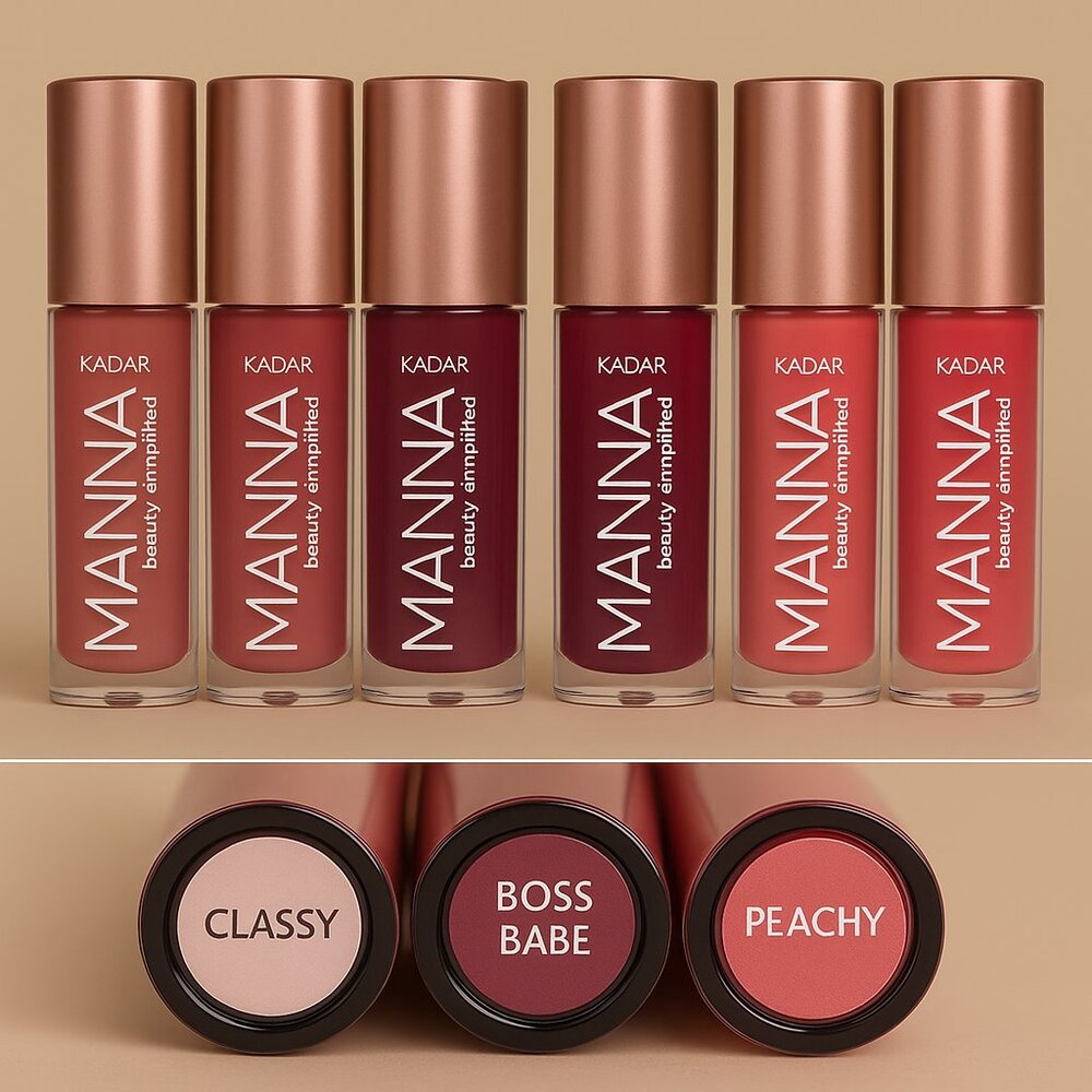 NWOT - Manna Kadar Lipstick , 6 - Piece Set Classy, Boss Babe & Peachy